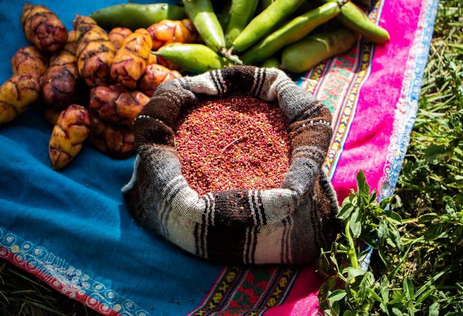 Quinoa: Goldenes Korn der Anden – Geschichte und Bedeutung – Farbenfrohe Präsentation traditioneller Andengerichte mit Qui…
