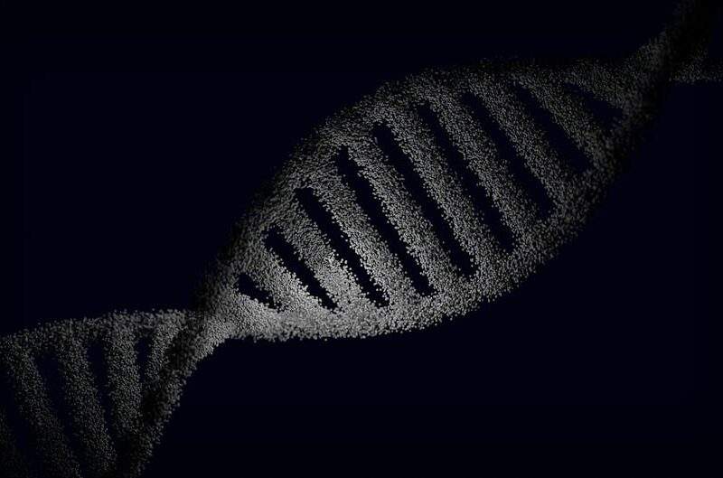Taíno-Überlebende: 60% der Puertoricaner haben Taíno-DNA – Künstlerische Darstellung eines DNA-Strangs mit Partikeleffekte…